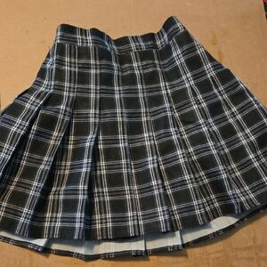 Plaid Black and White Women's Skirt
